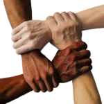 Four hands holding at Beyond Wellness, a network of chiropractors, acupuncturists, and physical therapists